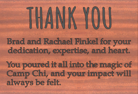 Camp Chi Thank You sign